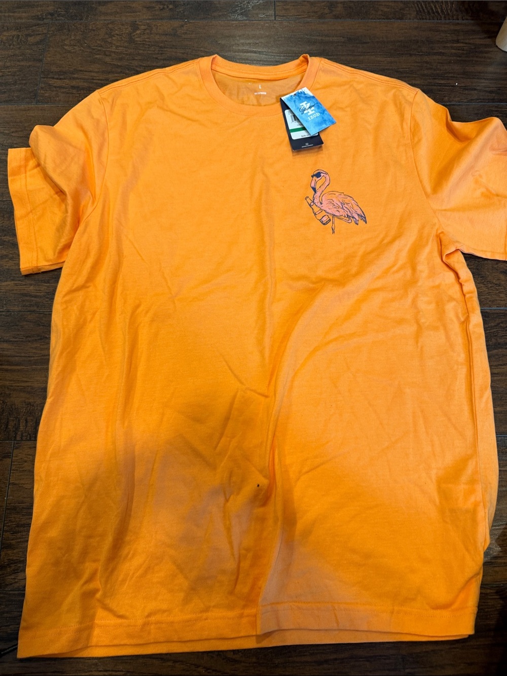 Men's Orange Flamingo Graphic T-Shirt